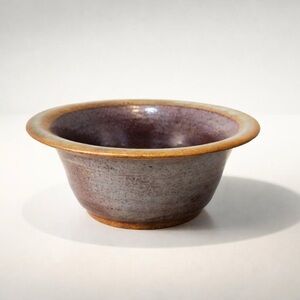 STUNNING HANDMADE STUDIO POTTERY BOWL MID-CENTURY STYLE RAKU TYPE GLAZE -‎ EUC